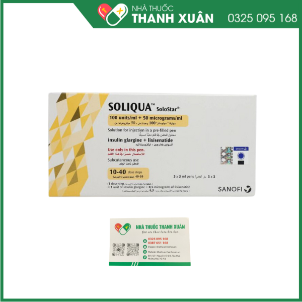 Bút tiêm Soliqua SoloStar Sanofi điều trị đái tháo đường